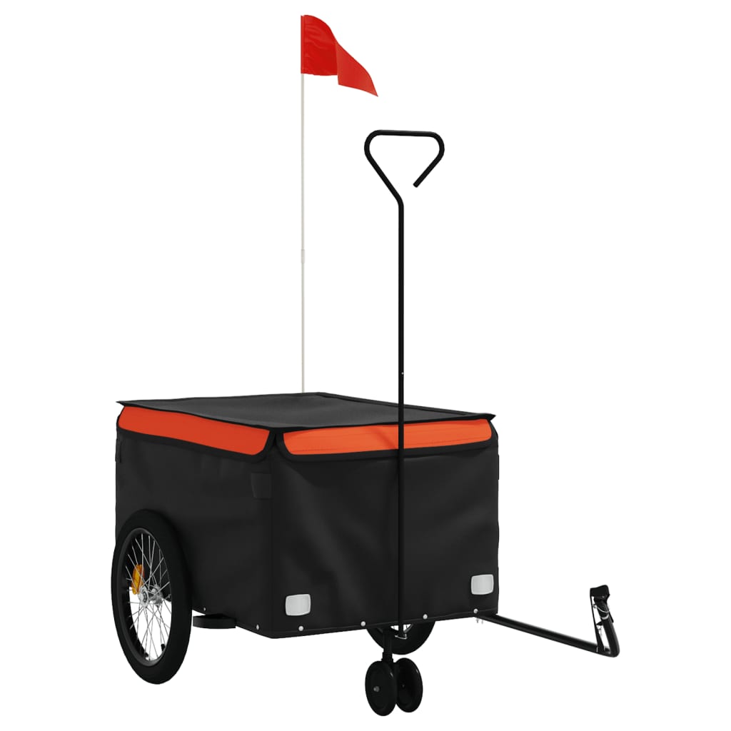 Vidaxl-Fahrradanhänger 45 kg Schwarz und Orange