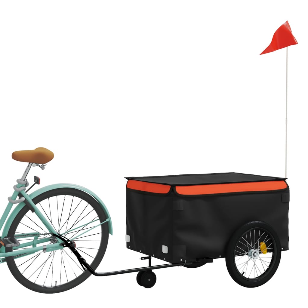 Vidaxl-Fahrradanhänger 45 kg Schwarz und Orange