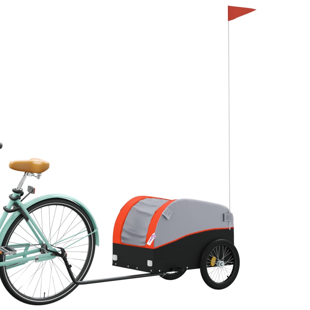 Vidaxl-Fahrradanhänger 30 kg Weiß und Orange