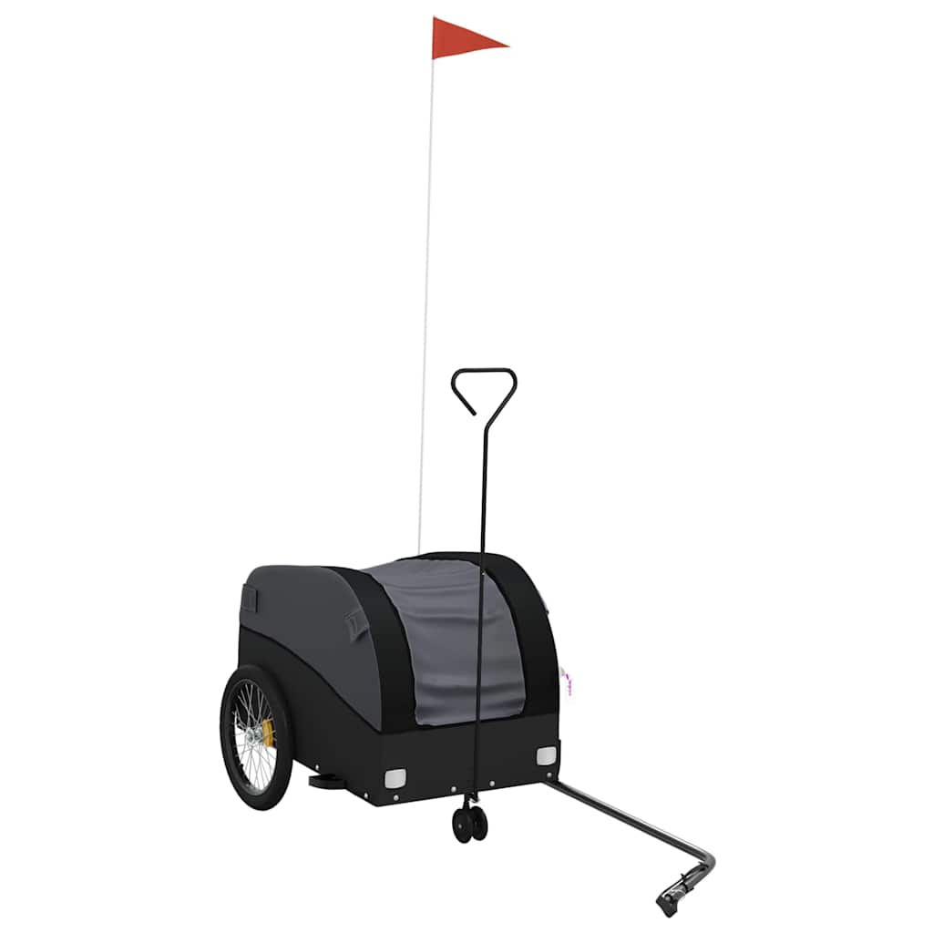 Vidaxl fietstrailer 30 kg ijzer zwart