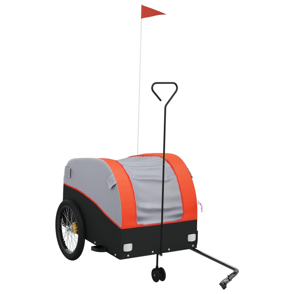 Vidaxl-Fahrradanhänger 45 kg Schwarz und Orange