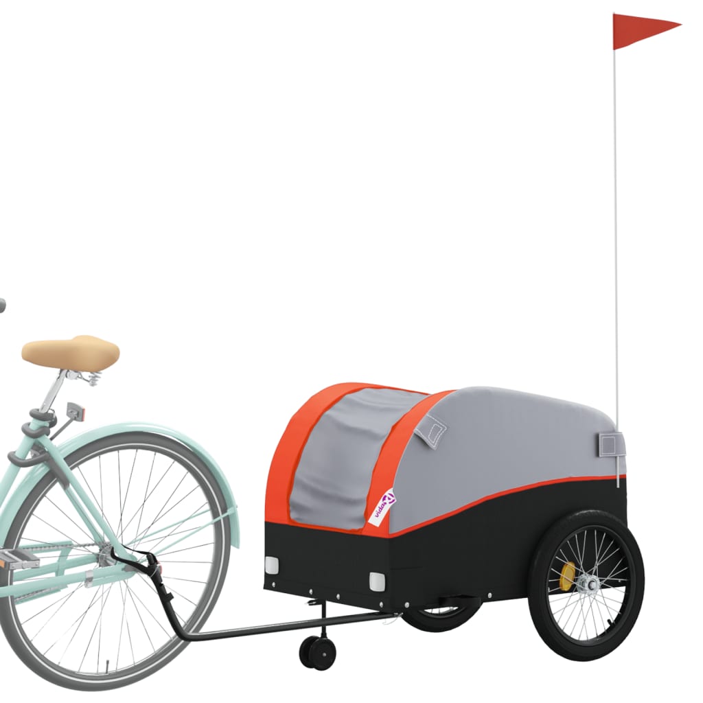 Vidaxl-Fahrradanhänger 45 kg Schwarz und Orange