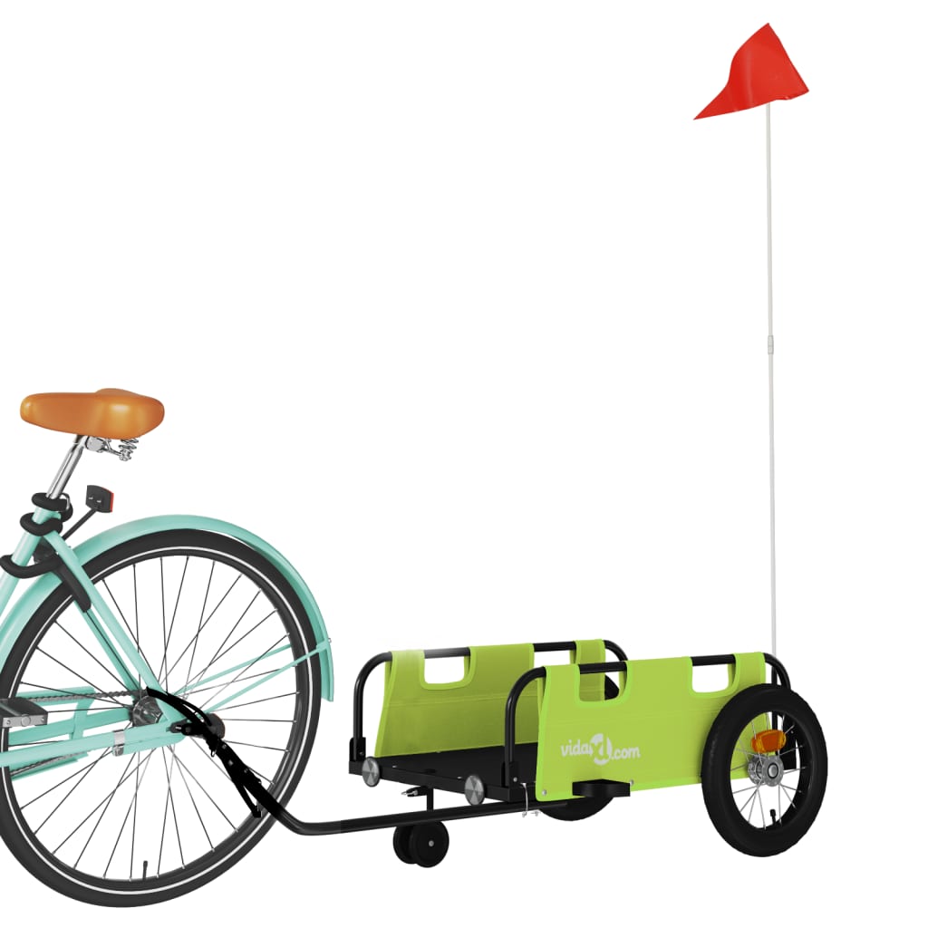 Vidaxl fietstrailer oxford stof en ijzer groen