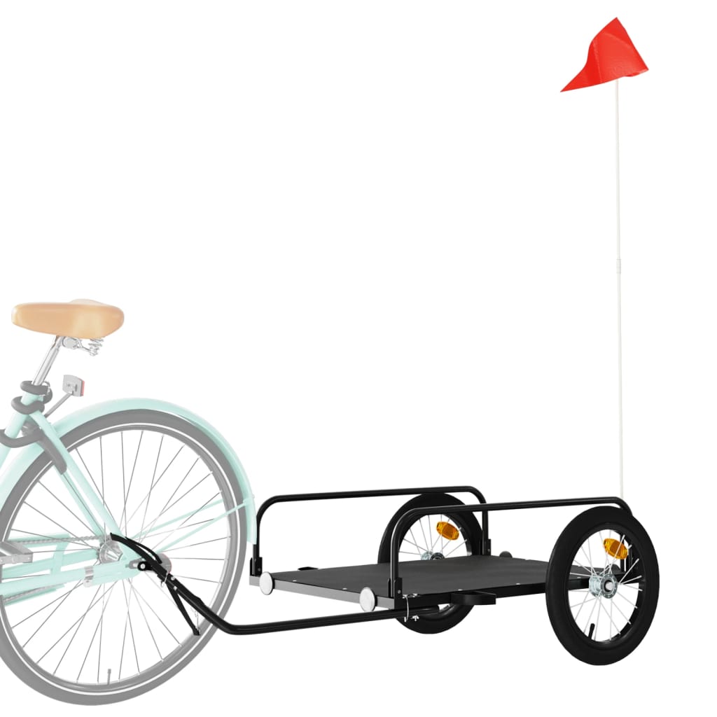 VidaXL Fahrradanhänger 126x63x34 cm Eisenschwarz