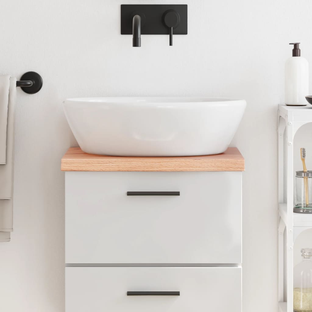 VidaXL Waschtischplatte 40x30x(2-4) cm, behandeltes Massivholz, hellbraun