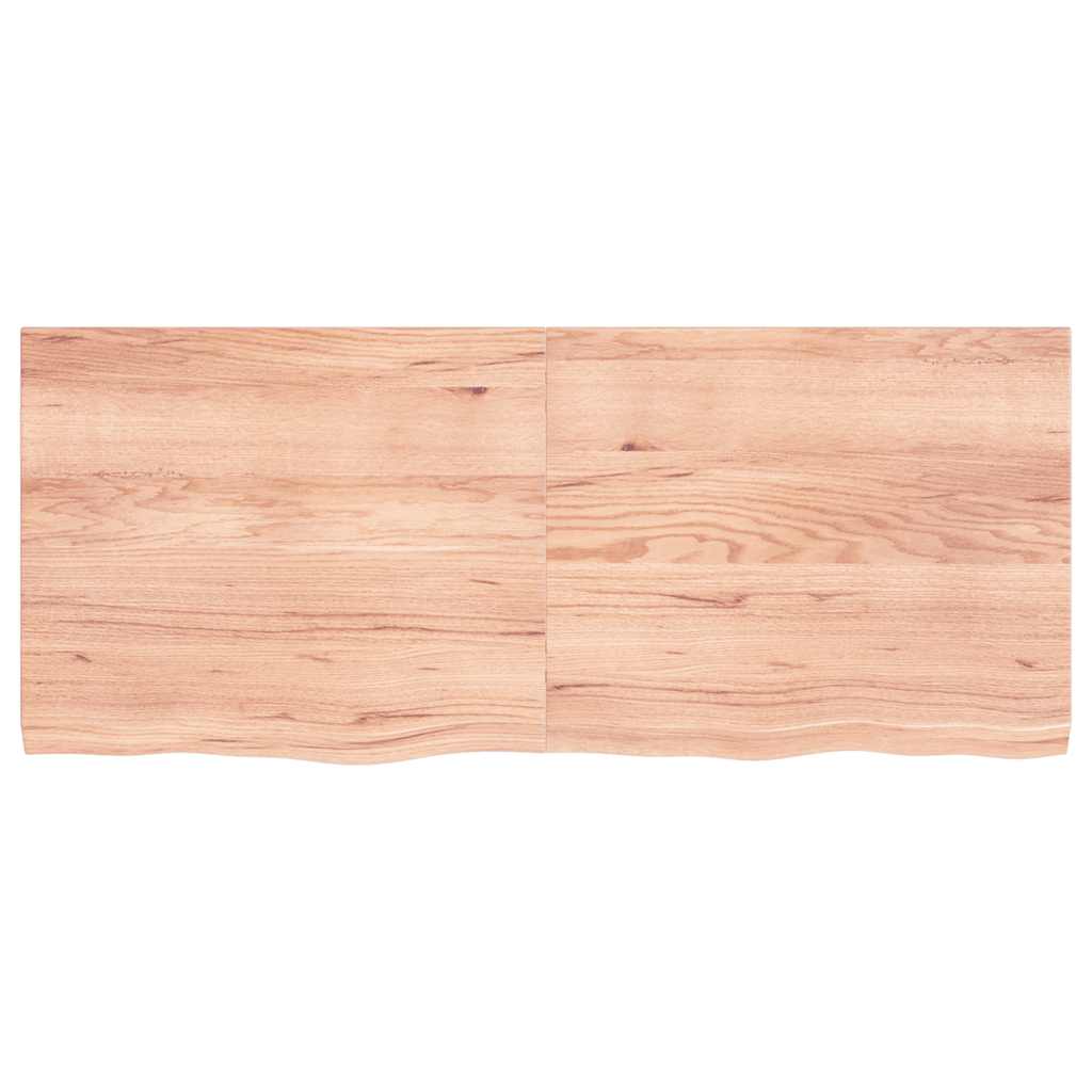 Vidaxl wastafelblad 120x50x(2-4) cm behandeld massief hout lichtbruin
