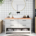 VIDAXL WASHBAIN-Blatt 140x60x (2-4) cm behandelt massiv Holz hellbraun