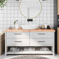 VIDAXL WASHBAIN-Blatt 160x50x (2-6) CM Behandlungsmatten massiv Holz hellbraun