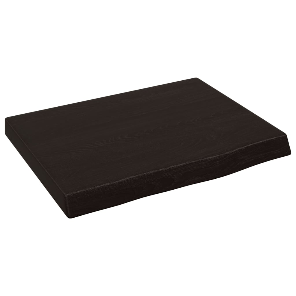 VidaXL Waschtischplatte 40x30x(2-4) cm, behandeltes Massivholz, dunkelbraun