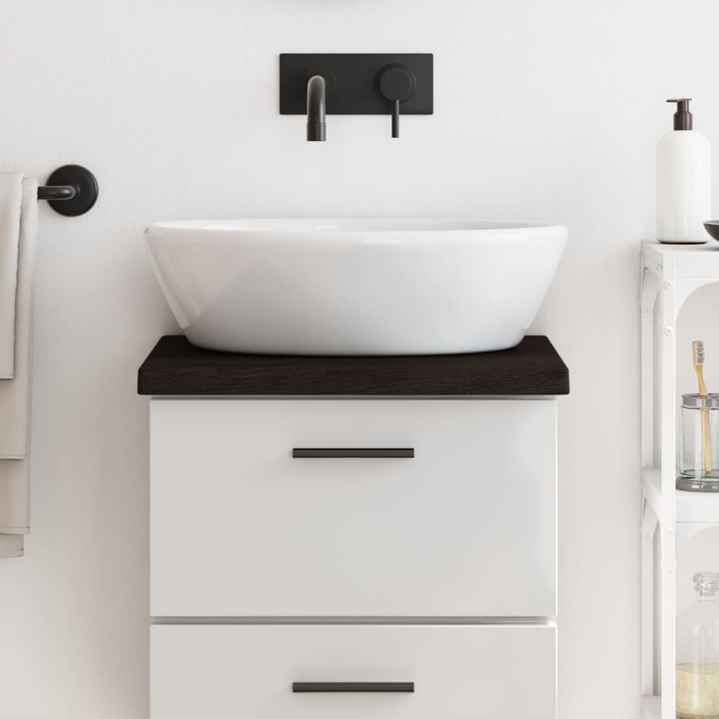 VidaXL Waschtischplatte 40x40x(2-4) cm, behandeltes Massivholz, dunkelbraun