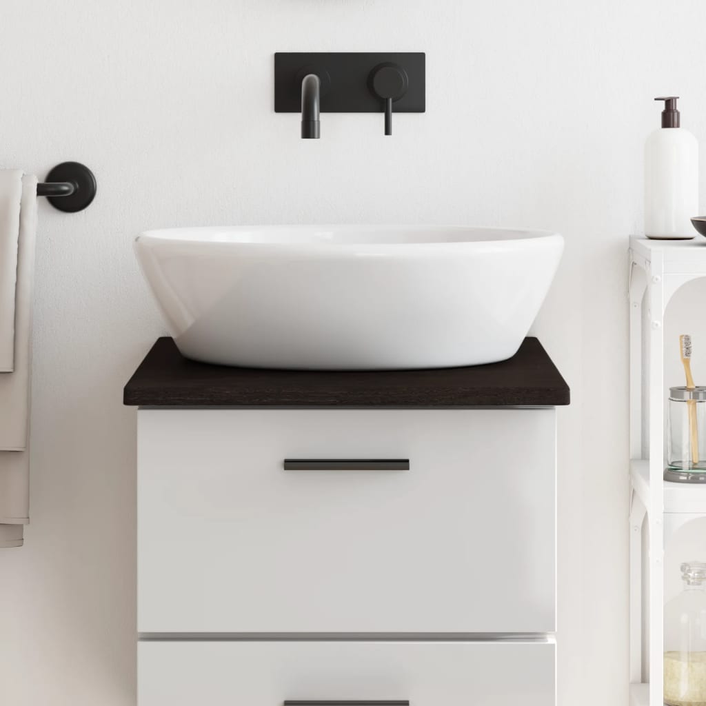 VidaXL Waschtischplatte 40x60x2 cm, behandeltes Massivholz, dunkelbraun