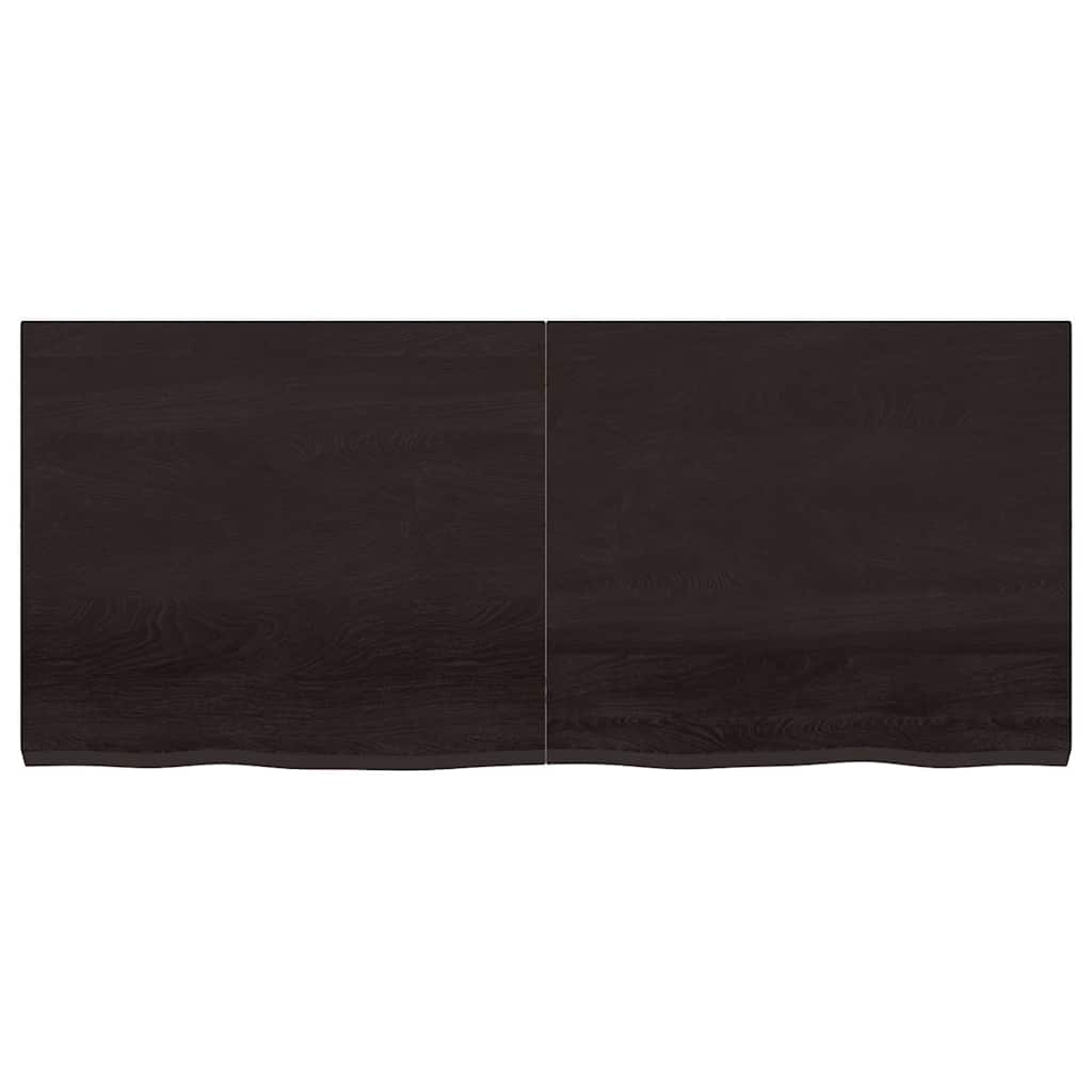 Vidaxl wastafelblad 140x60x(2-4) cm behandeld massief hout donkerbruin