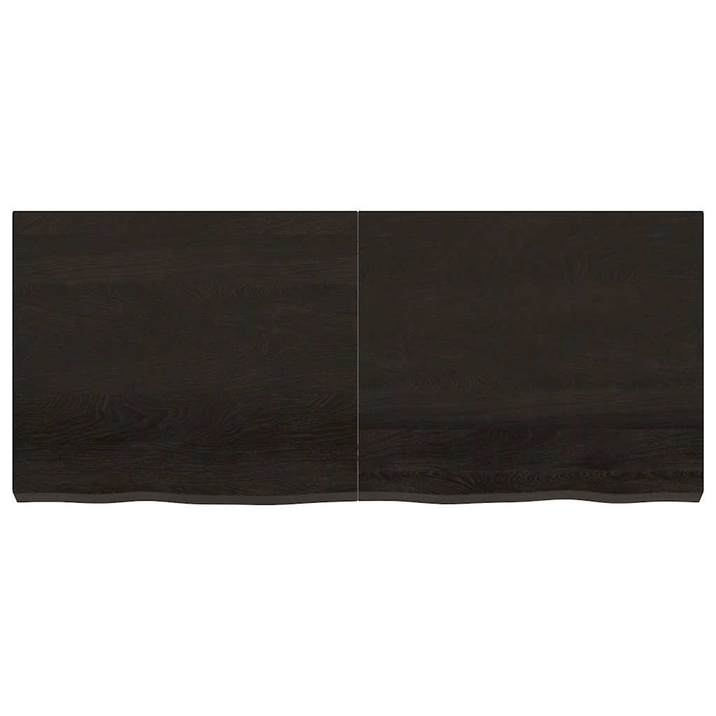 Vidaxl wastafelblad 140x60x(2-6) cm behandeld massief hout donkerbruin