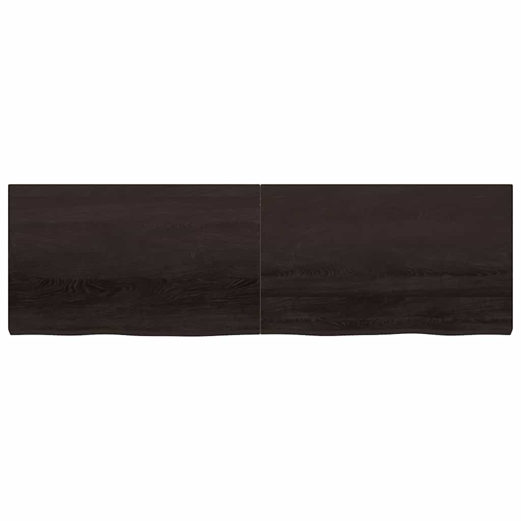 Vidaxl wastafelblad 200x60x(2-6) cm behandeld massief hout donkerbruin