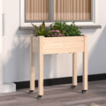 Vidaxl plantenbak op wieltjes 71x37x80 cm massief vurenhout