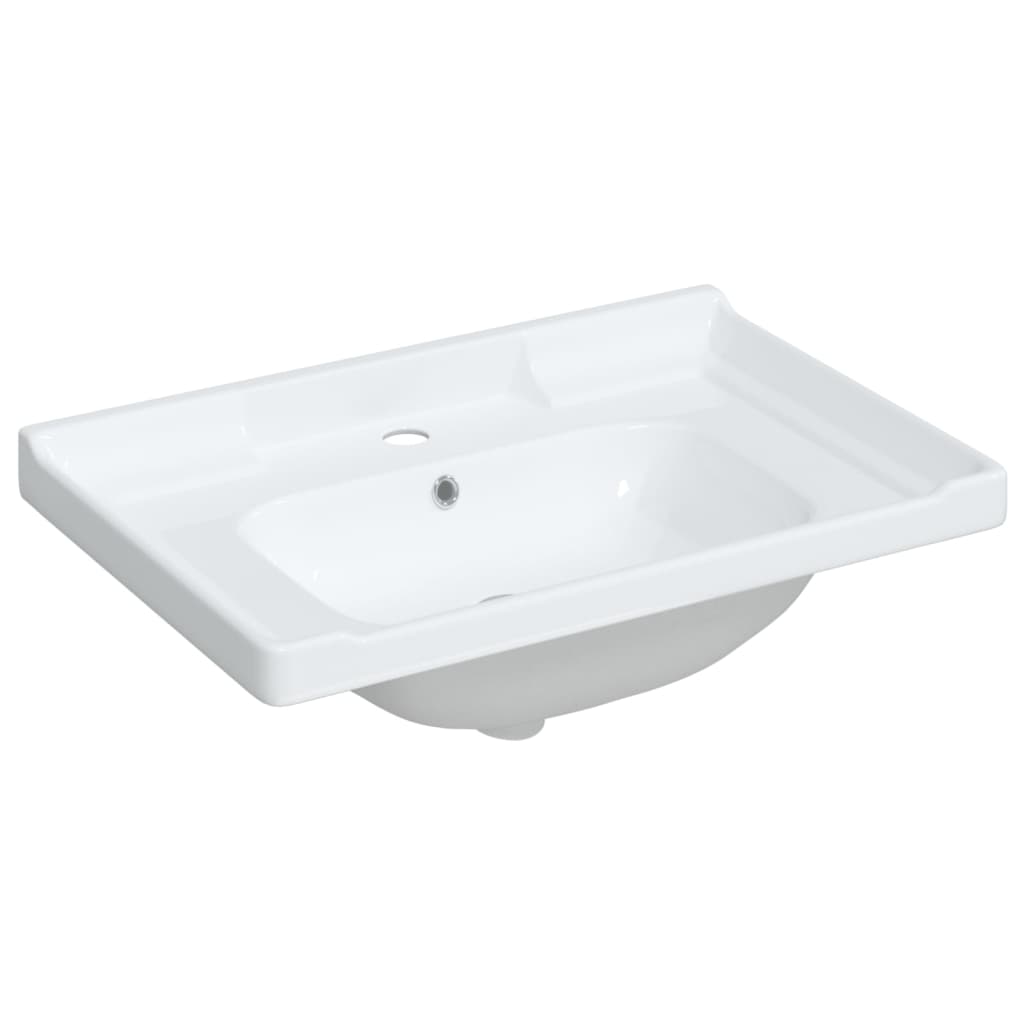 VIDAXL WASCHBECKEN RETTANGULAR 71 x 48x23 cm Keramik Weiß