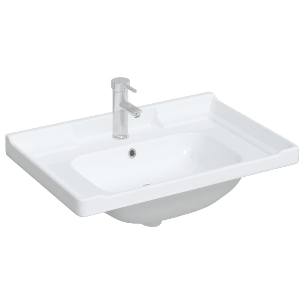 VIDAXL WASCHBECKEN RETTANGULAR 71 x 48x23 cm Keramik Weiß