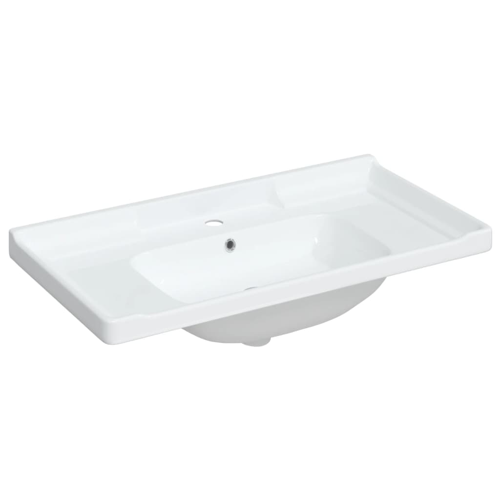 VIDAXL WASCHBECKEN RECHTECKIG 91,5 x 48 x 23 cm Keramik Weiß