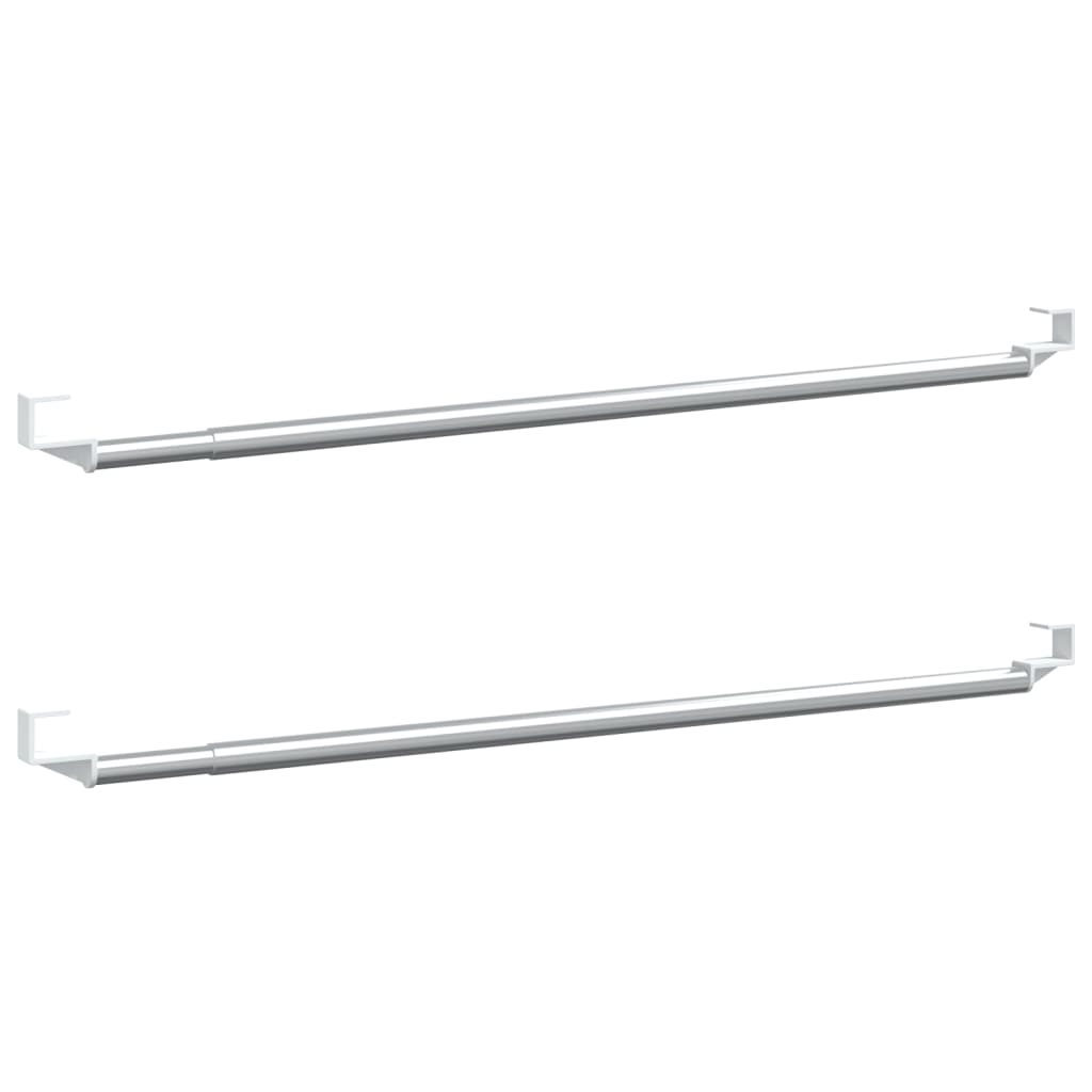 VidaXL Gardinenstangen, 2 Stück, 40–60 cm, Aluminium, weiß und silberfarben