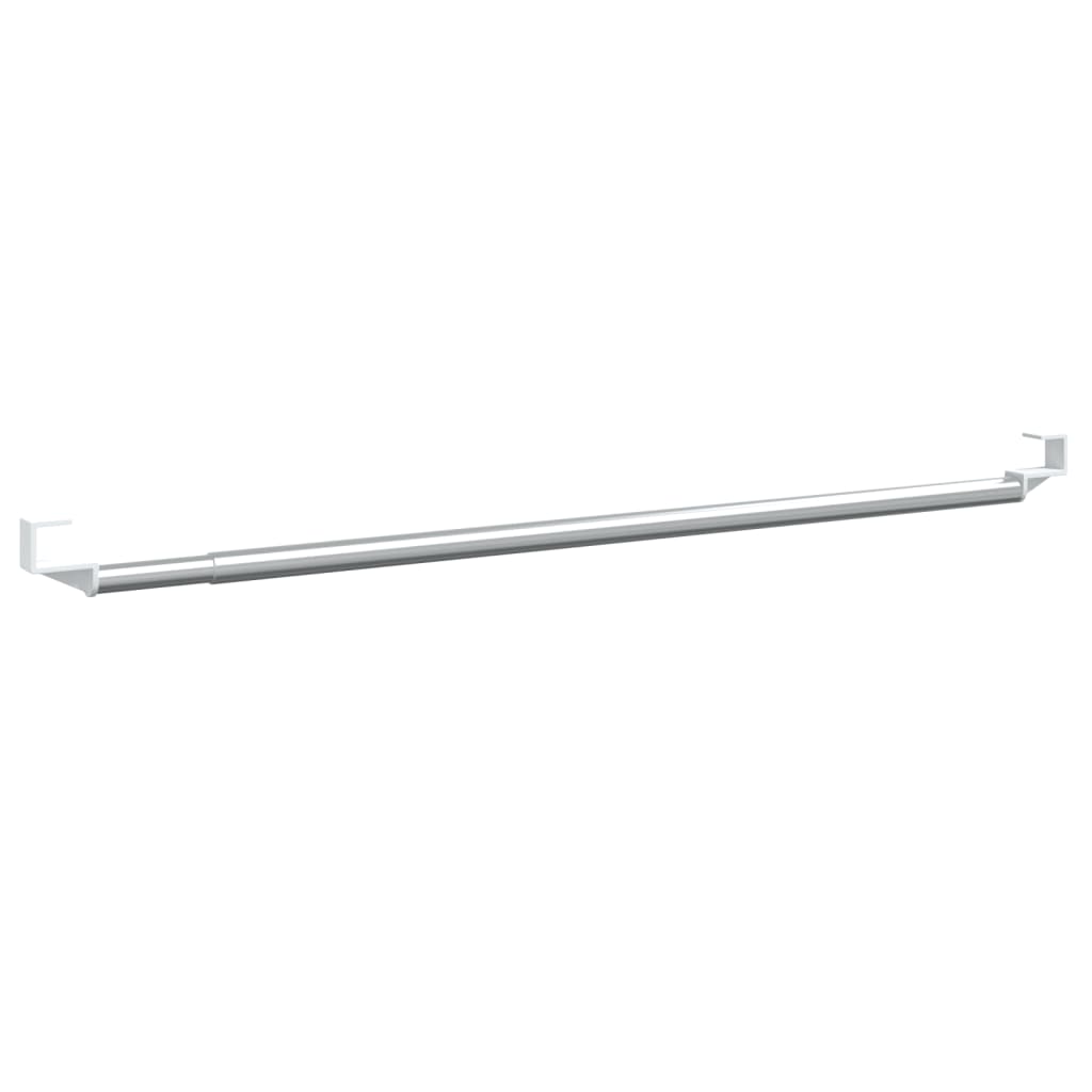 VidaXL Gardinenstangen, 2 Stück, 40–60 cm, Aluminium, weiß und silberfarben