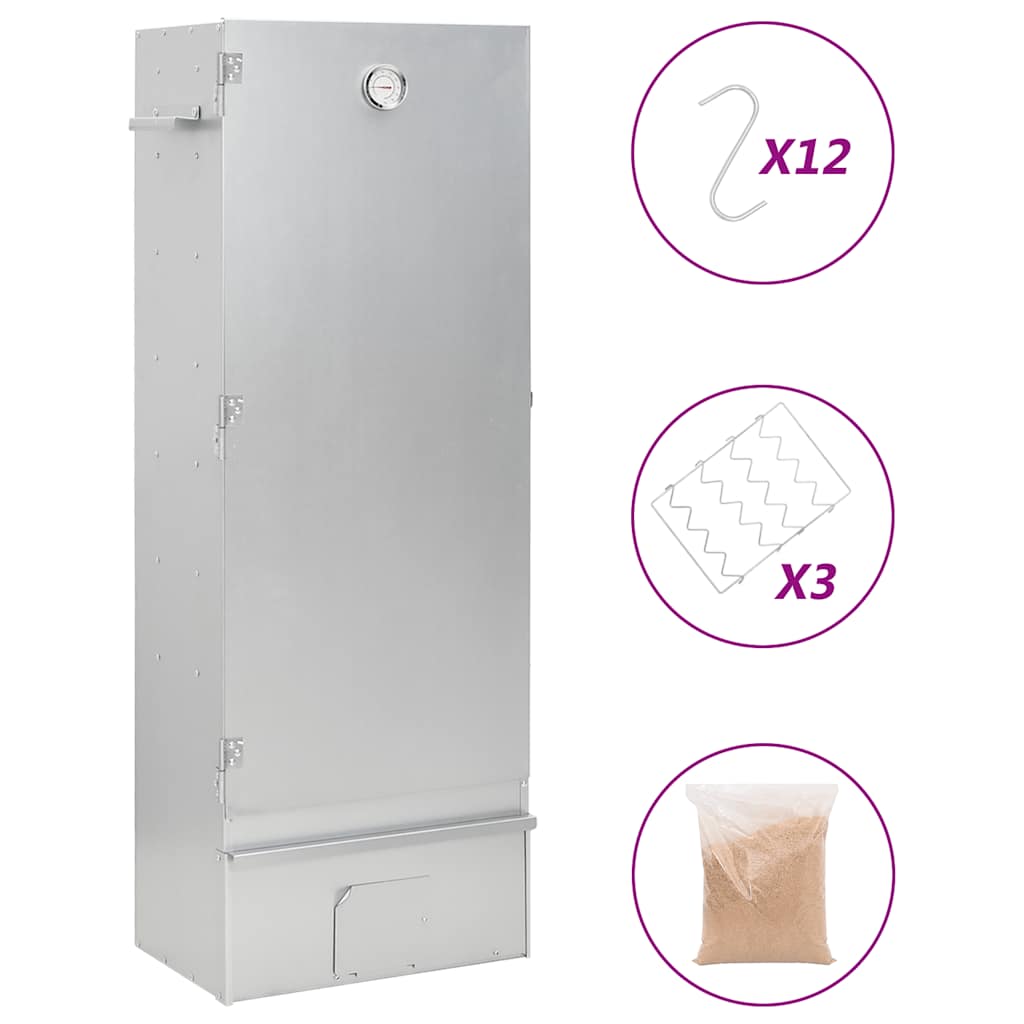 VIDAXL BBQ Rauchofen mit Holzchips 44,5 x 29 x 110 cm Stahl