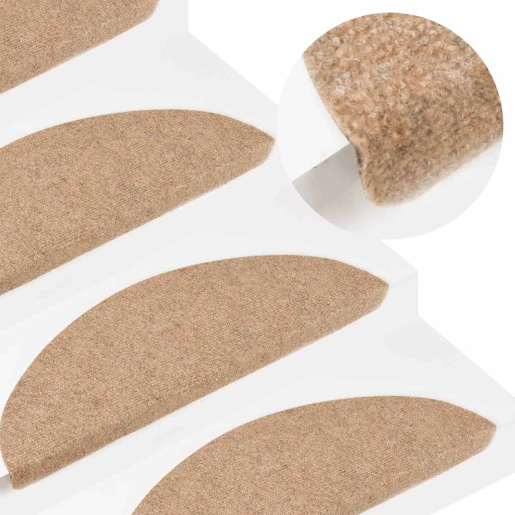 VidaXL Selbstklebende Treppenmatten, 10 Stück, 56 x 17 x 3 cm, Beige