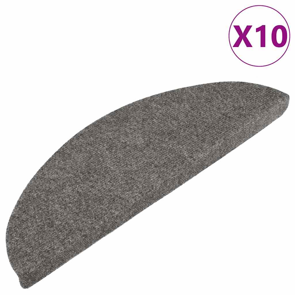 Vidaxl trapmatten zelfklevend 10 st 56x17x3 cm grijs