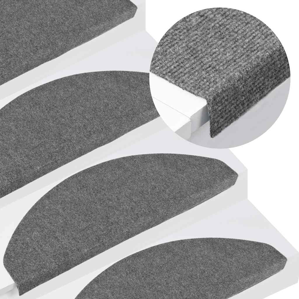 VidaXL Selbstklebende Treppenmatten, 10 Stück, 65 x 22,5 x 3,5 cm, Grau