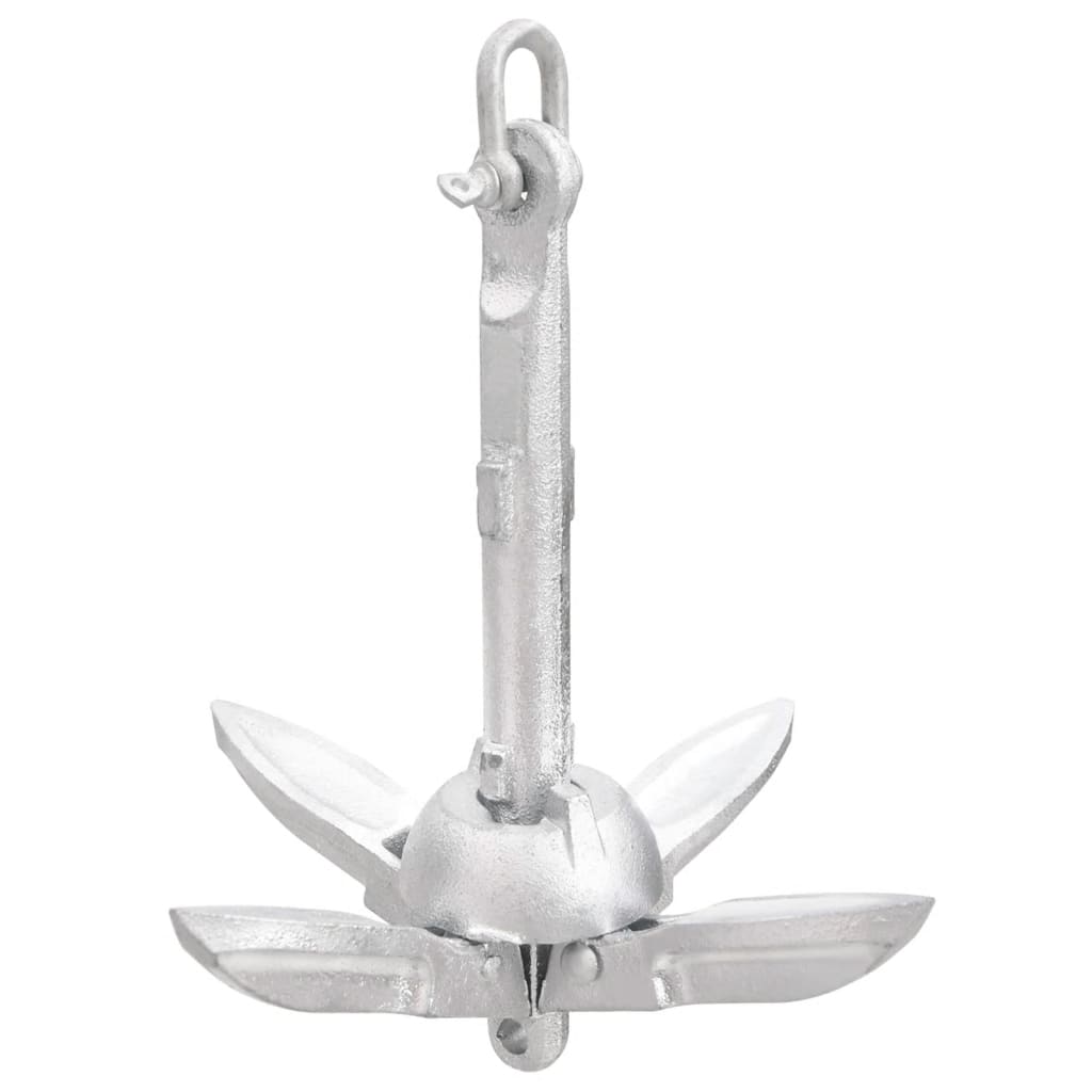 VidaXL Anker, faltbar, 0,7 kg, feuerverzinktes Gusseisen, silber