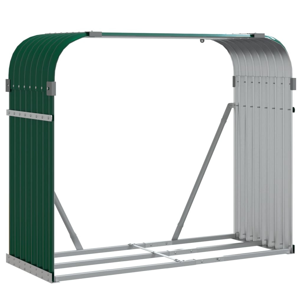 Vidaxx Brennholz Speicher 120x45x100 cm verzinkt Stahlgrün