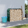 Vidaxx Brennholz Speicher 120x45x100 cm verzinkt Stahlgrün