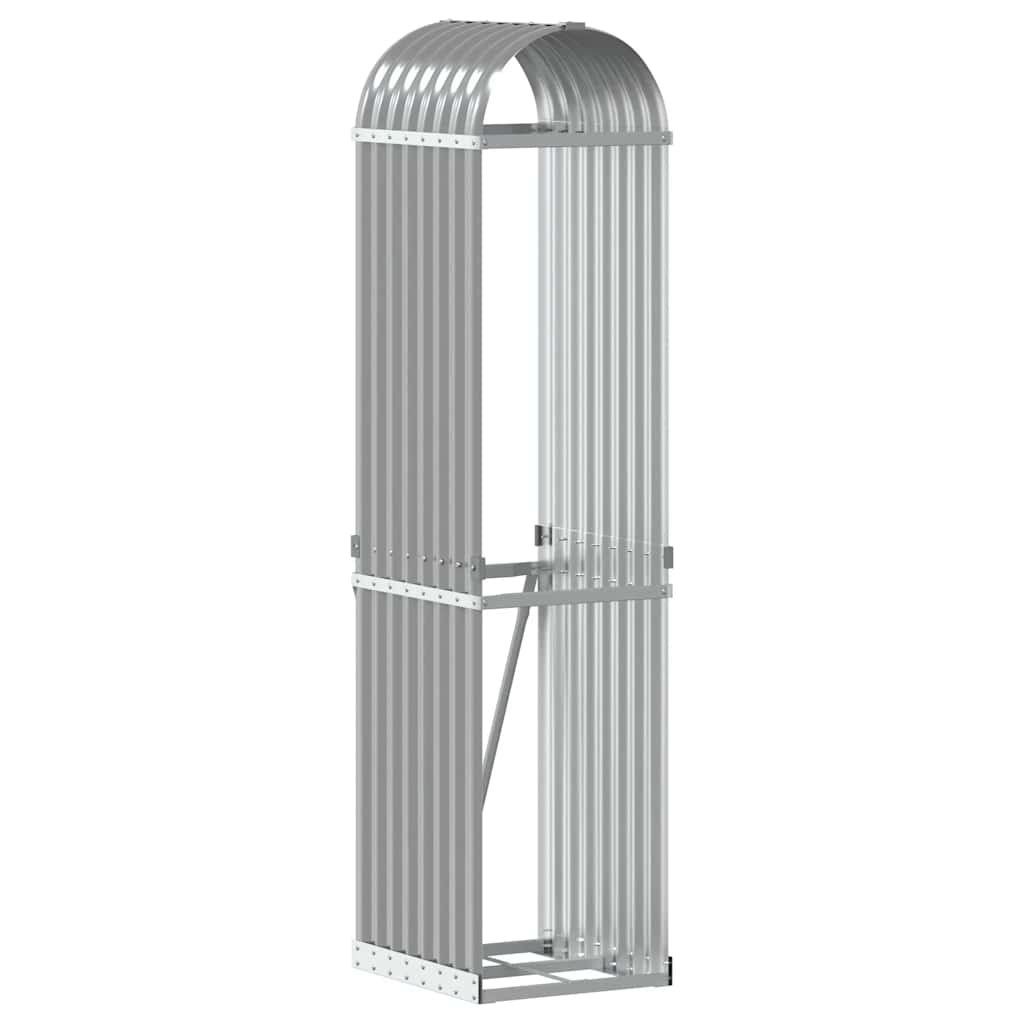 Vidaxl haardhoutopslag 40x45x170 cm gegalvaniseerd staal lichtgrijs