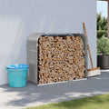 Vidaxl haardhoutopslag 120x45x100 cm gegalvaniseerd staal lichtgrijs