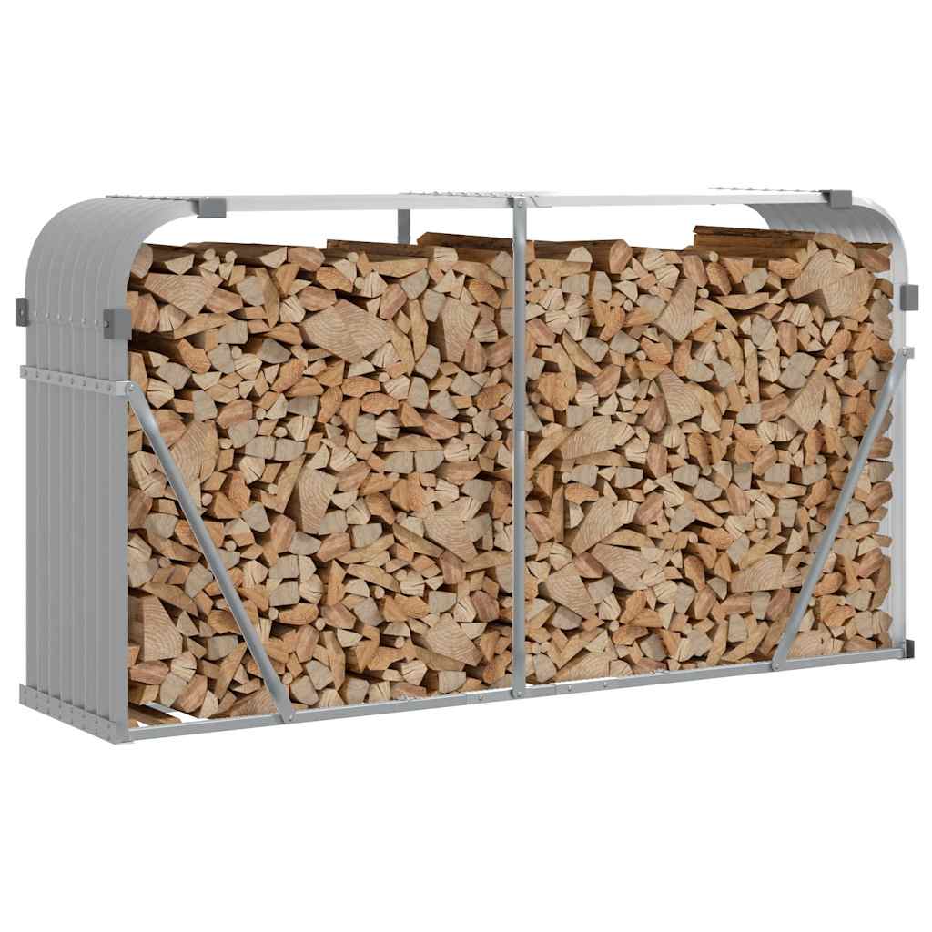 Vidaxx Brennholz Aufbewahrung 180x45x100 cm verzinkter Stahl hellgrau