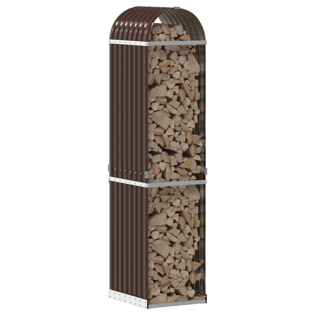Vidaxx Brennholz Aufbewahrung 40x45x170 cm verzinkt Stahlbraun