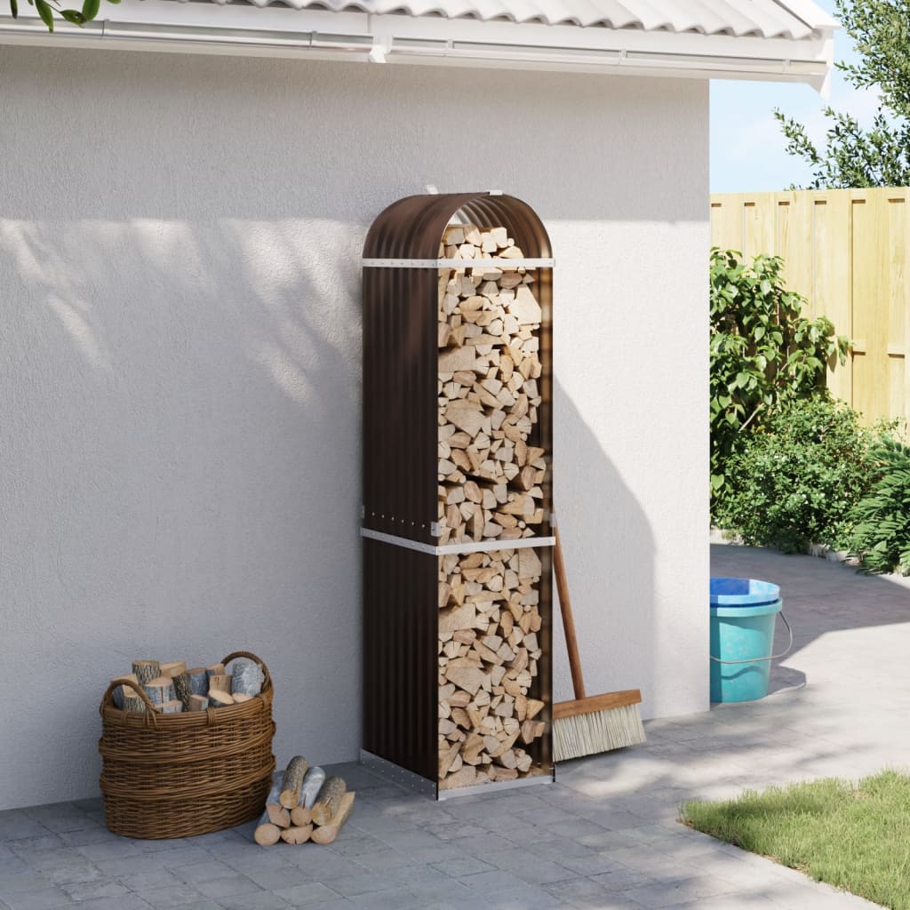 Vidaxx Brennholz Aufbewahrung 40x45x170 cm verzinkt Stahlbraun