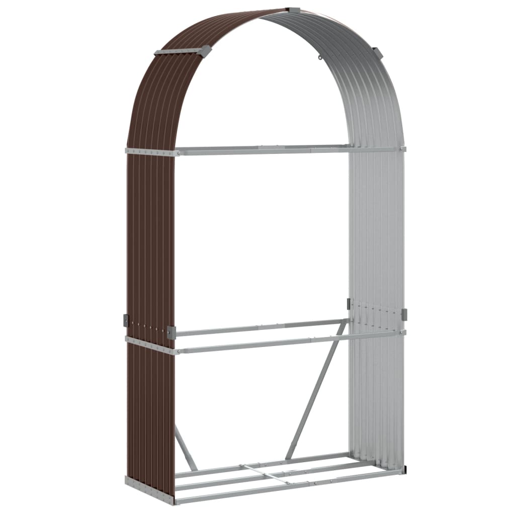 Vidaxx Brennholz Speicher 120x45x210 cm verzinkt Stahlbraun