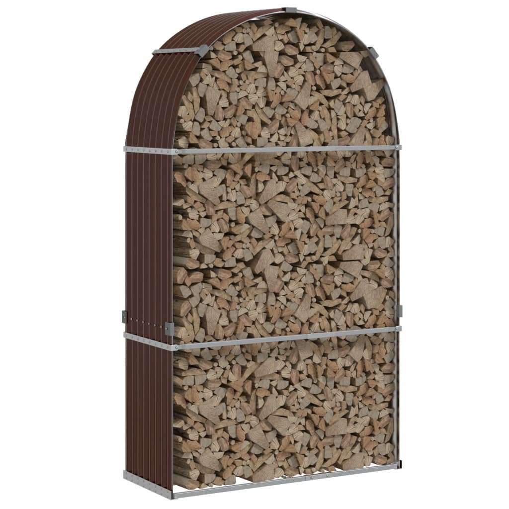Vidaxx Brennholz Speicher 120x45x210 cm verzinkt Stahlbraun