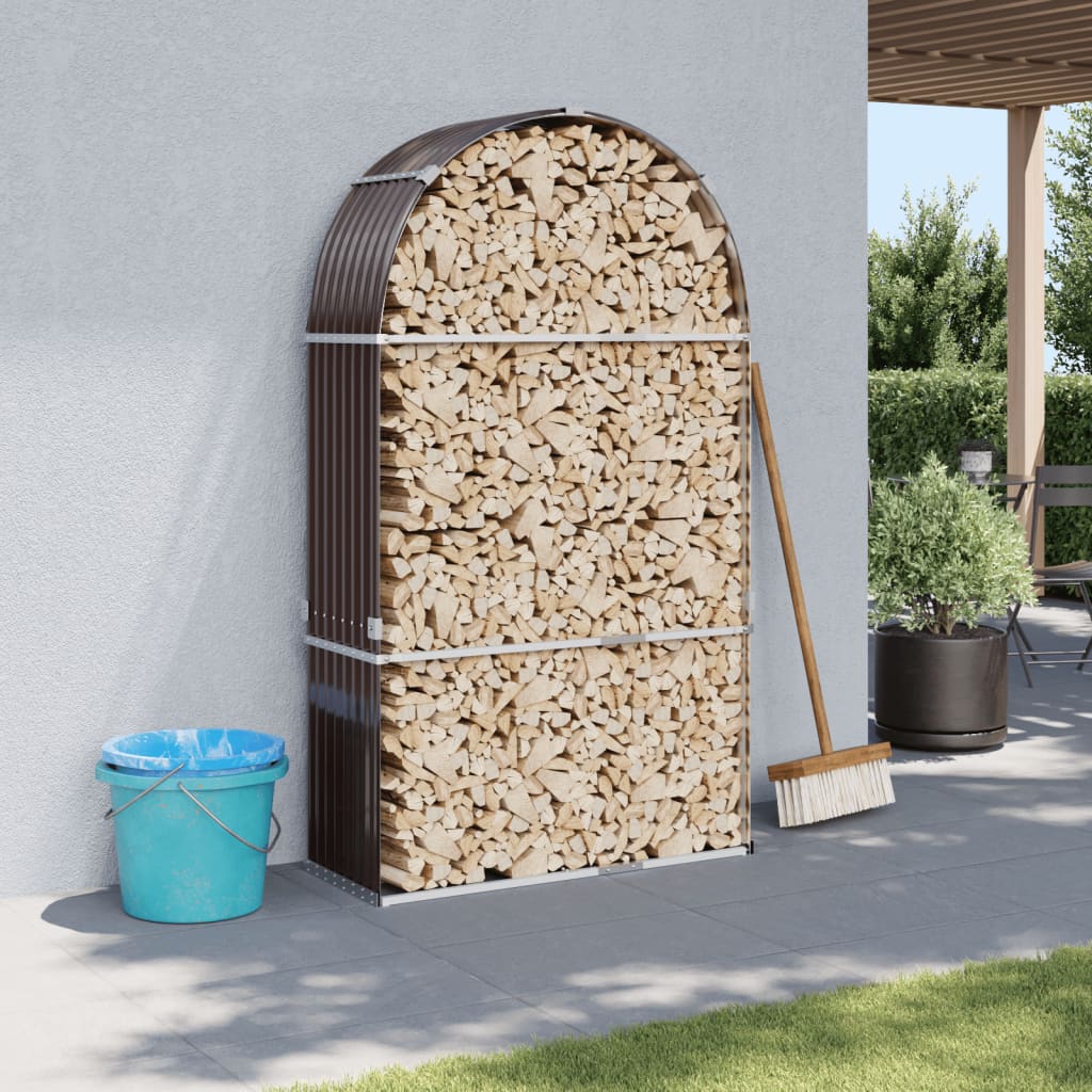 Vidaxx Brennholz Speicher 120x45x210 cm verzinkt Stahlbraun