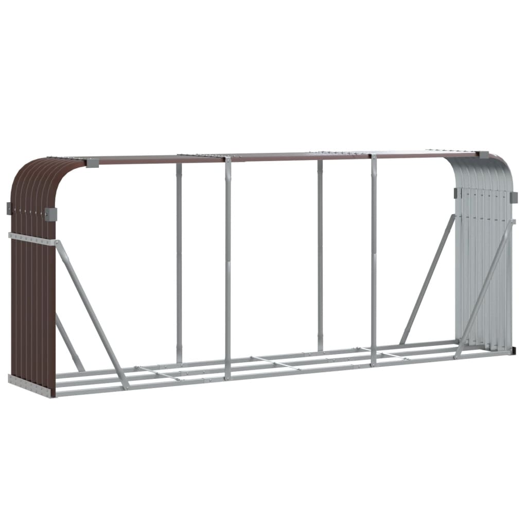 Vidaxx Brennholz Aufbewahrung 234x45x100 cm verzinkt Stahlbraun
