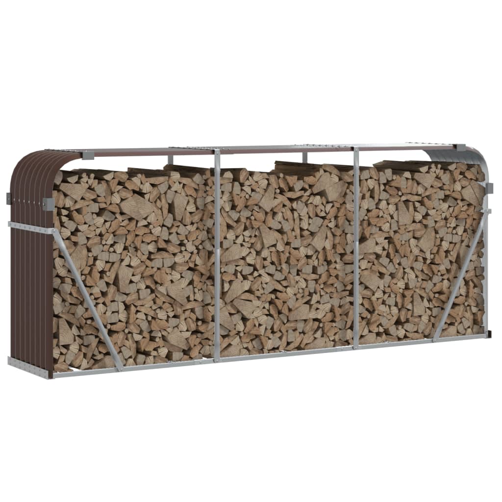 Vidaxx Brennholz Aufbewahrung 234x45x100 cm verzinkt Stahlbraun