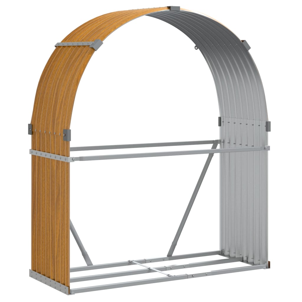 Vidaxx Brennholz Speicher 120x45x140 cm verzinkt Stahlhellbraun