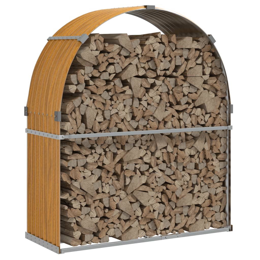 Vidaxx Brennholz Speicher 120x45x140 cm verzinkt Stahlhellbraun