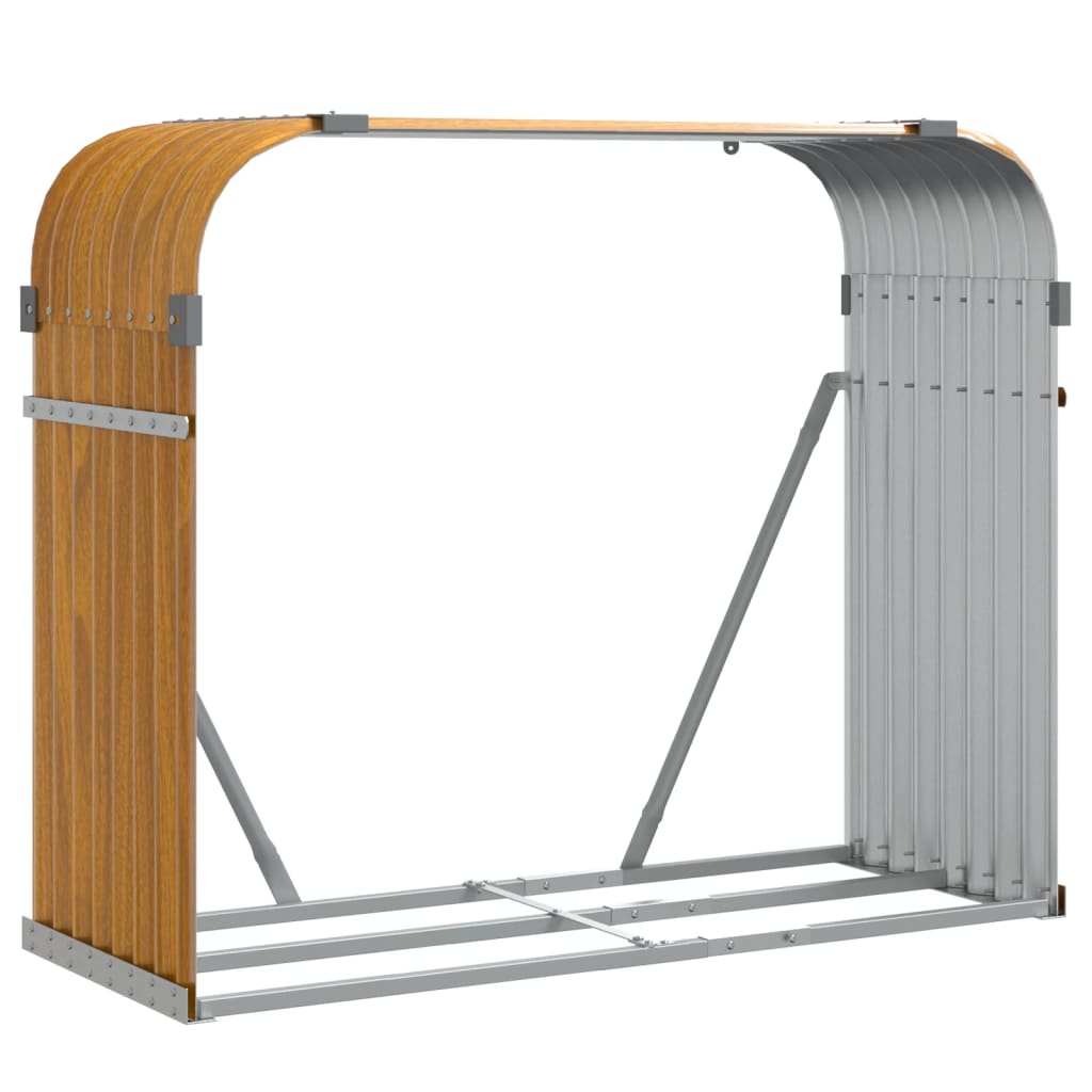 Vidaxl haardhoutopslag 120x45x100 cm gegalvaniseerd staal houtlook