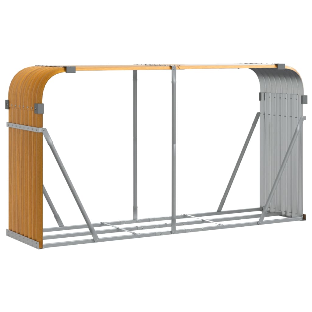 Vidaxx Brennholz Aufbewahrung 180x45x100 cm verzinkt Stahlhellbraun