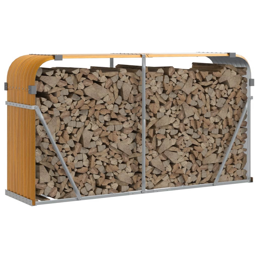 Vidaxx Brennholz Aufbewahrung 180x45x100 cm verzinkt Stahlhellbraun