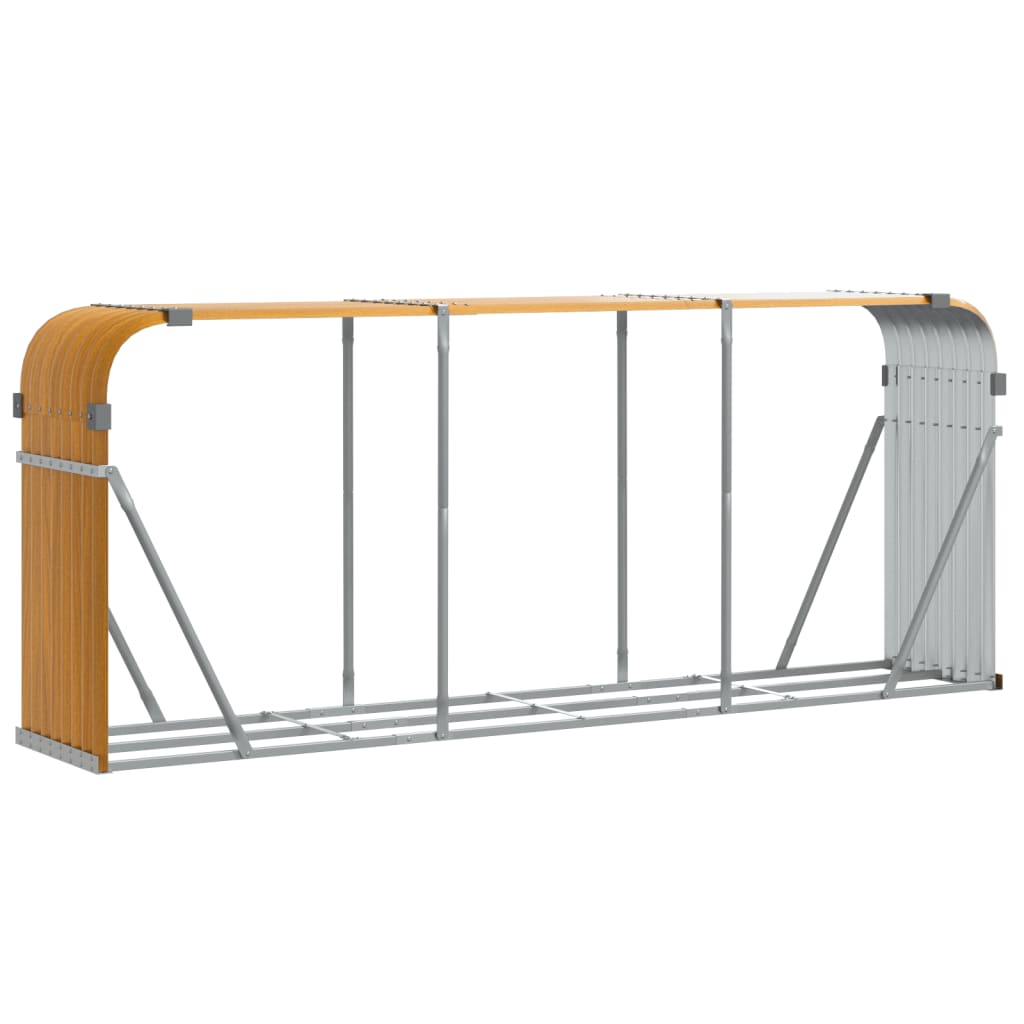 Vidaxx Brennholz Aufbewahrung 234x45x100 cm verzinkter Stahl hellbraun