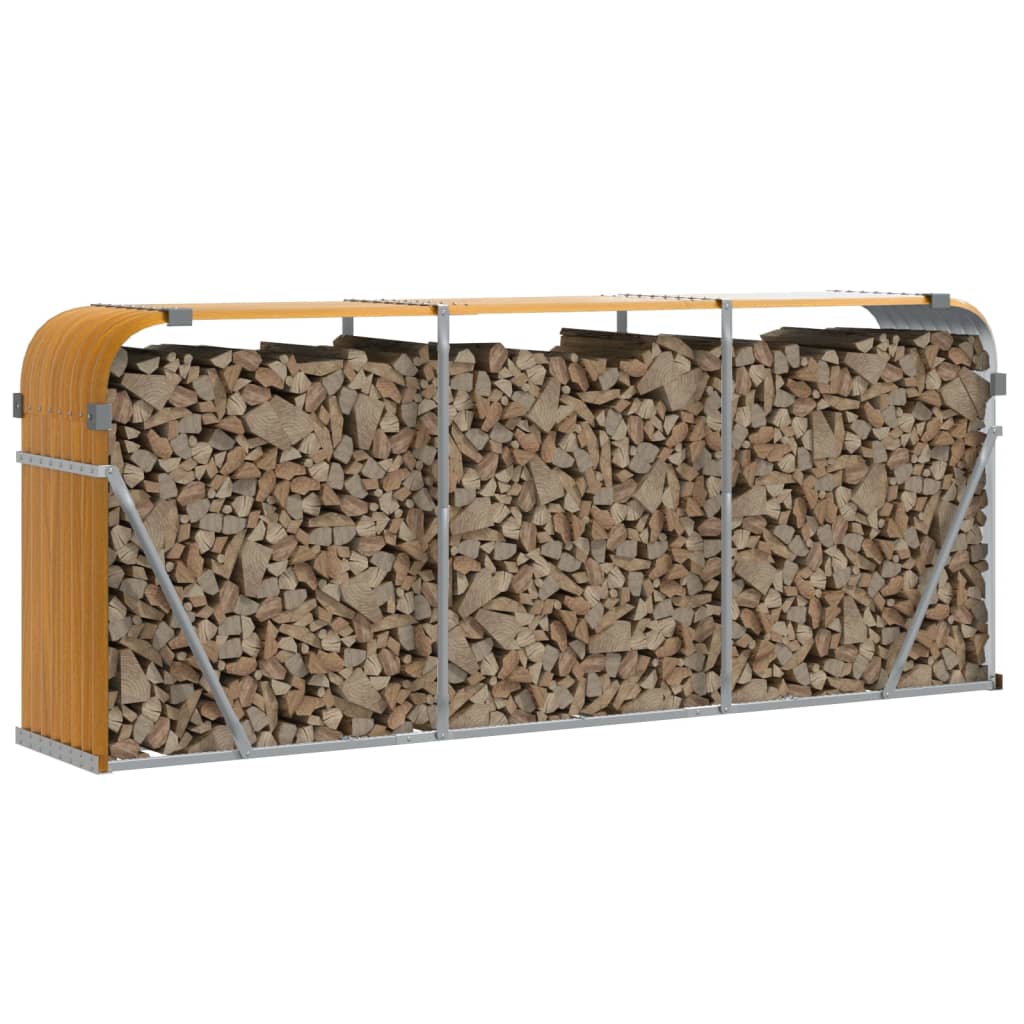 Vidaxx Brennholz Aufbewahrung 234x45x100 cm verzinkter Stahl hellbraun