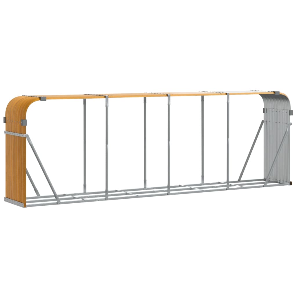 Vidaxx Brennholz Aufbewahrung 300x45x100 cm verzinkter Stahl hellbraun