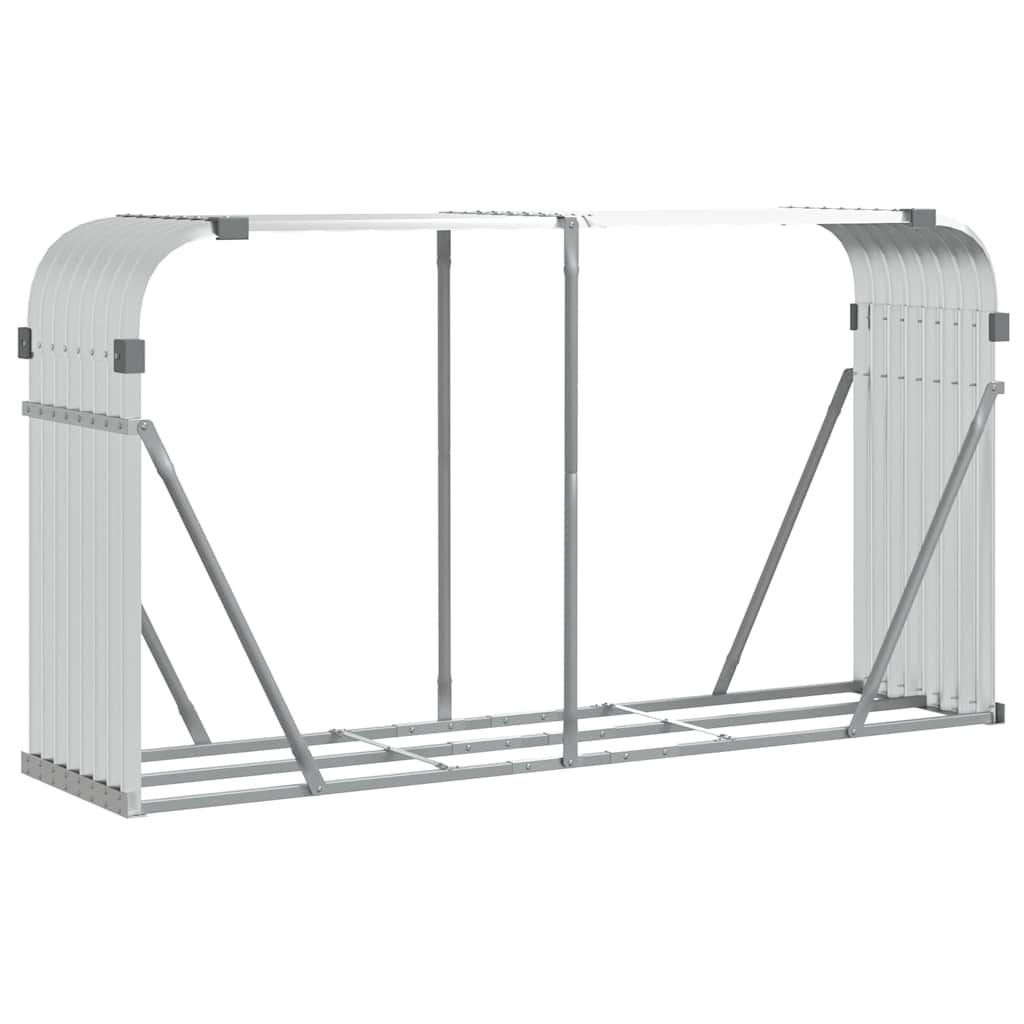 Vidaxx Brennholzlager 180x45x100 cm verzinkter Stahl Silberfarbe